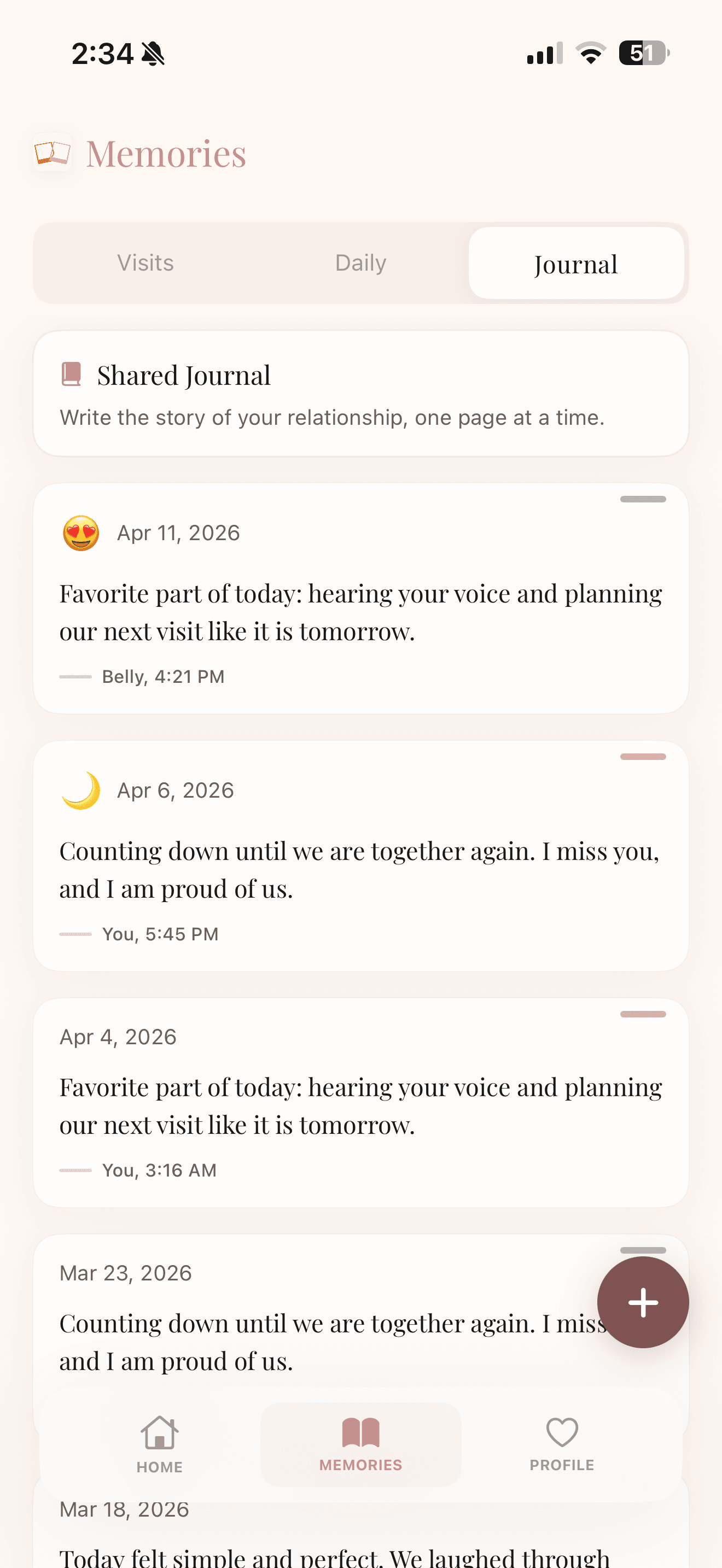 Shared Journal feature