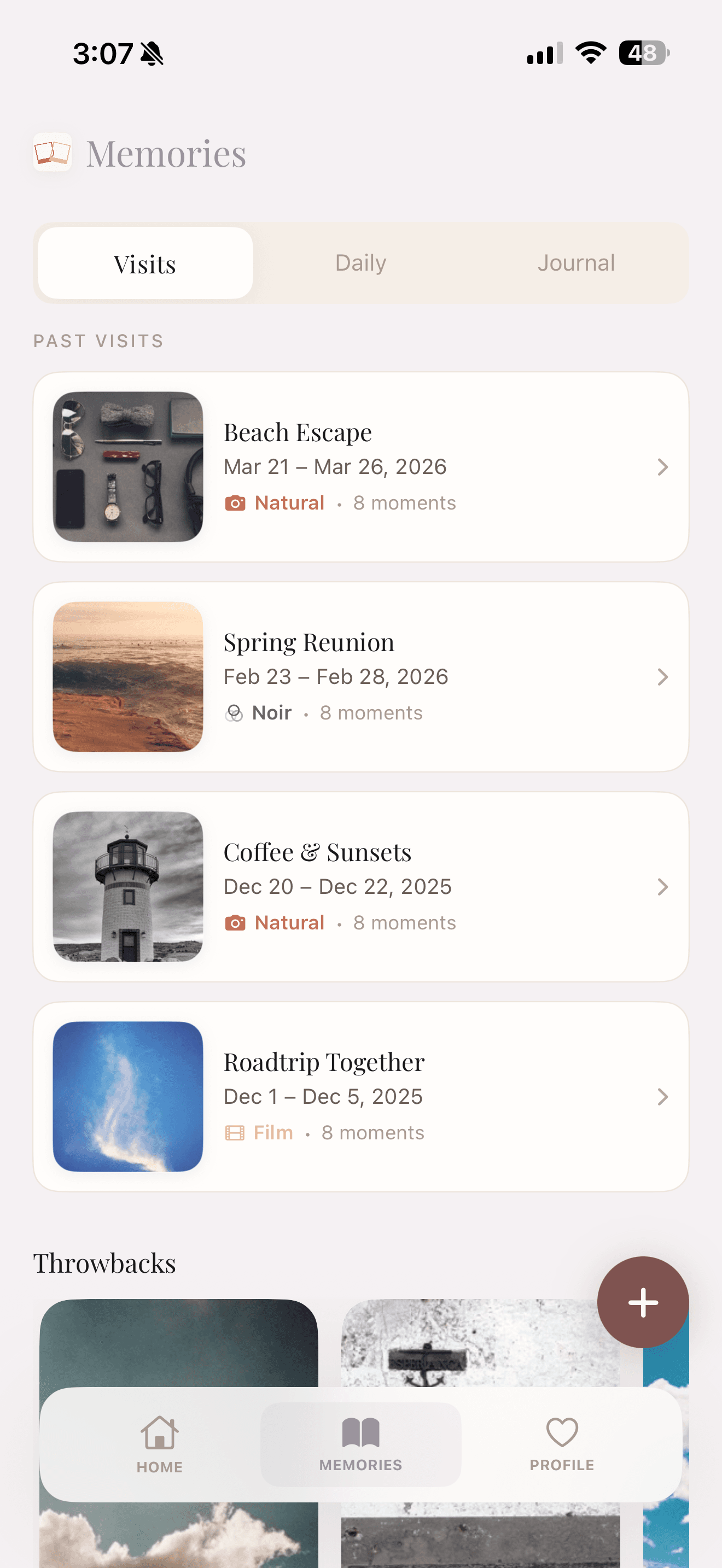 Visit Archive feature